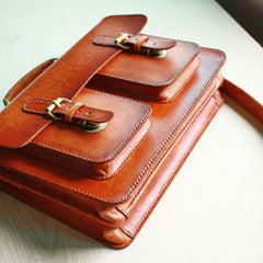 Cool Handmade Leather Mens Messenger Bag Briefcase School Bag for men