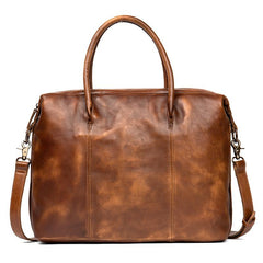 Brown Leather Mens 15 inches Briefcase Laptop Bag Business Handbag Work Bag for Men - imessengerbags