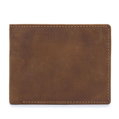 Vintage Leather Mens Slim Small Wallet billfold Bifold Wallet Front Pocket Wallet Driving License Wallet for Men - imessengerbags