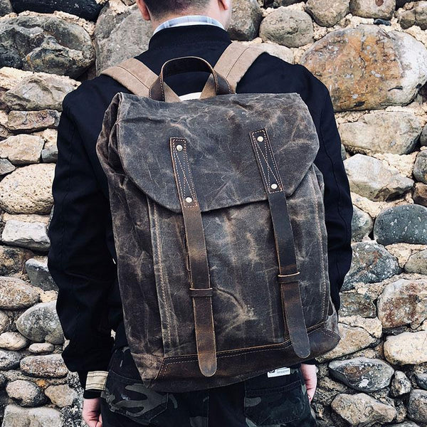 Vintage Canvas Backpack for men Travel Bag for men - imessengerbags