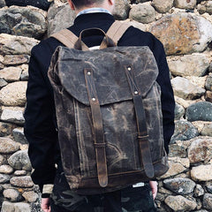 Vintage Canvas Backpack for men Travel Bag for men