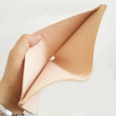Handmade Mens Leather Beige billfold Small Wallet Cool Small Slim Bifold Wallets for Men - imessengerbags