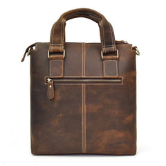 Brown Leather Mens Vintage Work Bag Handbag Briefcase Shoulder Bags Business Bags For Men - imessengerbags
