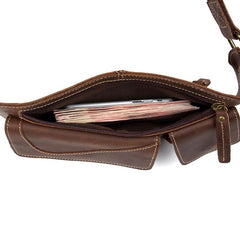 Vintage Brown Leather Fanny Pack Mens Waist Bags Hip Pack Belt Bags Bumbags for Men - imessengerbags