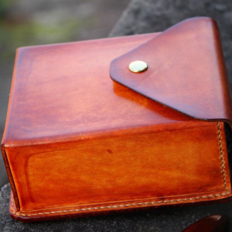 Handmade Brown Leather Belt Pouch Mens Waist Bag CIGARETTE Pouch for Men - imessengerbags
