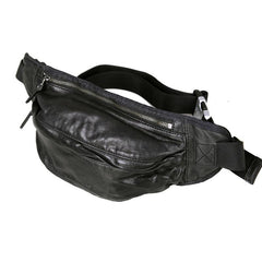 Cool Light Brown Leather Men Chest Bag Waist Bags Tan Fanny Pack Black Hip Bag Bum Pack For Men