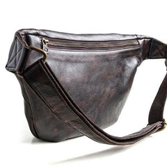 Genuine Leather Mens Cool Chest Bag Sling Bag Crossbody Bag Travel Bag Hiking Bag for men