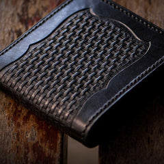Handmade Leather Fine Horse Tooled Mens billfold Wallet Cool Leather Wallet Slim Wallet for Men - imessengerbags