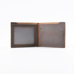 Vintage Mens Brown Leather's Bifold Small Wallet Black Front Pocket Wallet For Men - imessengerbags