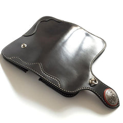 Handmade Leather Biker Wallet Mens Cool Chain Wallet Trucker Wallet with Chain