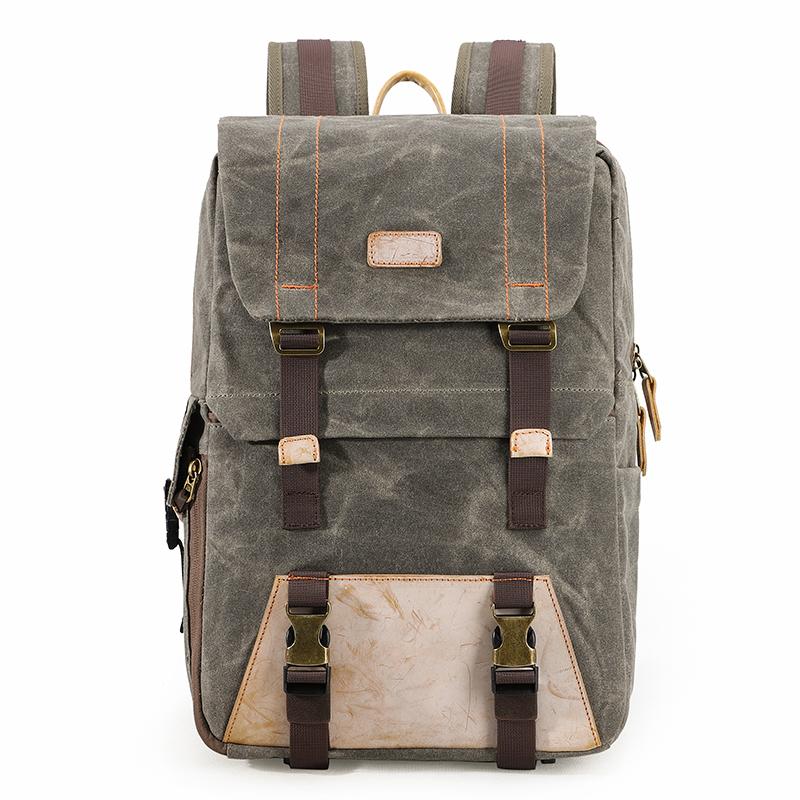 Green CANVAS WATERPROOF MENS 15'' CANON CAMERA BACKPACK LARGE NIKON CAMERA BAG DSLR CAMERA BAG FOR MEN - imessengerbags