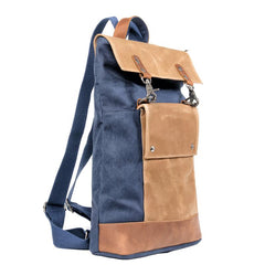 Cool Canvas Leather Mens Womens British 14'' Style College Computer Backpack Travel Backpack for Men - imessengerbags