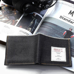 Cool Denim Mens Jean billfold Small Wallets Bifold Multi Small Wallets For Men - imessengerbags