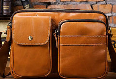 Cool Mens Leather Messenger Bag Small Shoulder Bag Crossbody Bag for men