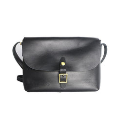 Black Leather Mens Casual Small Postman Bag Courier Bags Coffee Messenger Bag For Men - imessengerbags