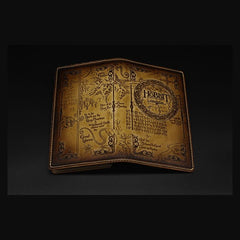 Handmade Leather Tooled Hobbit Mens Long Wallet Cool Leather Wallet Clutch Wallet for Men - imessengerbags