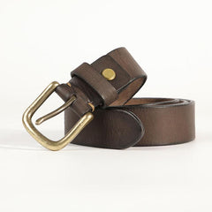 Cool Genuine Leather Vintage Simple Leather Belt Mens Khaki Belt Men Brown Leather Belt for Men