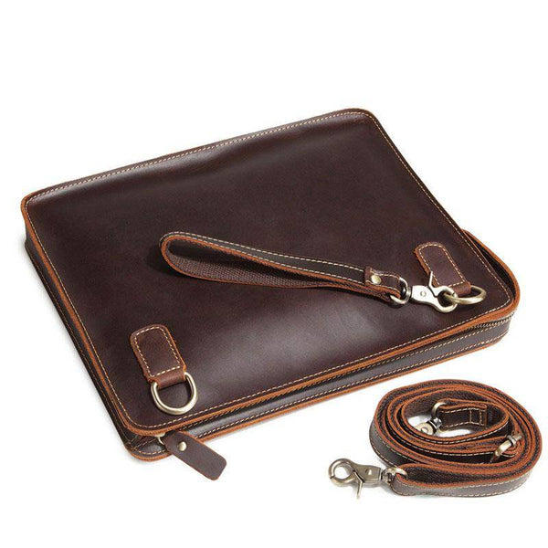 Classy Retro Leather Mens Tablet Messenger Bag Small Side Bag Messenger Bag For Men - imessengerbags