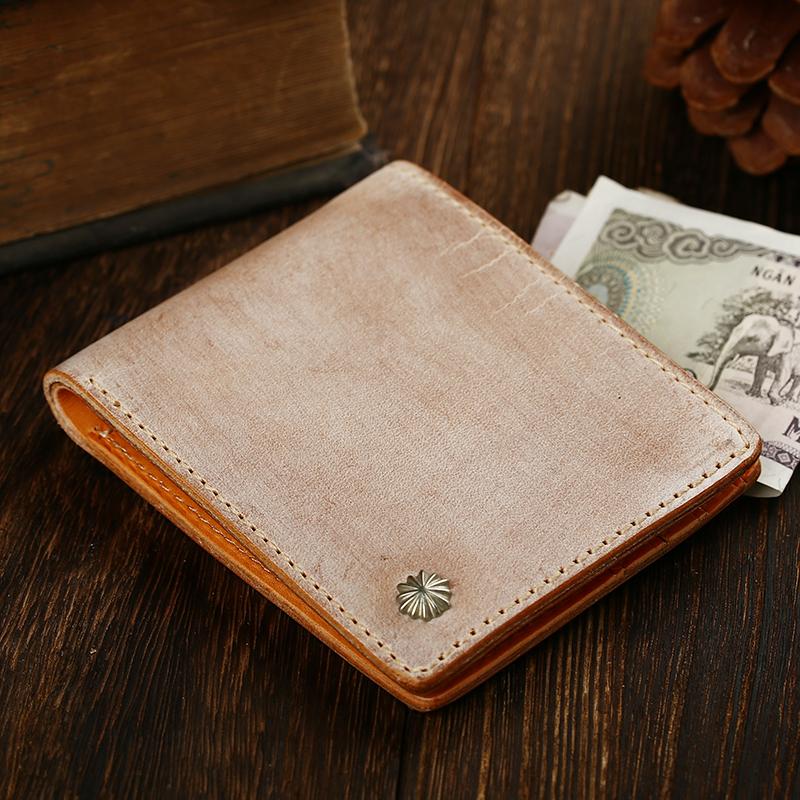 Casual Handmade Mens Black billfold Wallet Red Bifold Card Wallet Small Wallet For Men - imessengerbags