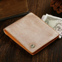 Casual Handmade Mens Black billfold Wallet Red Bifold Card Wallet Small Wallet For Men - imessengerbags