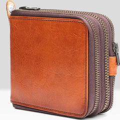Handmade Mens Cool billfold Leather Wallet Men Small Wallets Bifold for Men - imessengerbags