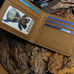 Handmade Leather Mens Cool Slim Leather Wallet Men billfold Wallets Bifold for Men - imessengerbags