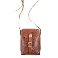 Brown LEATHER MEN'S 8 INCHES Small Side BAGs Vertical MESSENGER BAG Courier BAG FOR MEN - imessengerbags