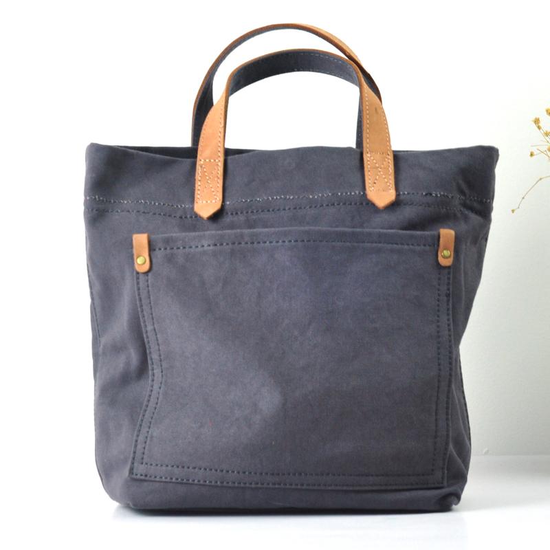 Simple Leather Canvas Womens Mens Small Tote Shoulder Bag Messenger Bag Canvas Handbag For Men Women - imessengerbags