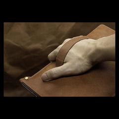 Handmade Leather Mens Clutch Cool Slim iPad Macbook Wallet Zipper Clutch Wristlet Wallet for Men