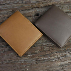 Handmade Leather Mens Cool Slim Leather Wallet Men billfold Wallets Bifold for Men - imessengerbags