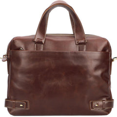 Vintage Maroon Mens Leather Briefcase Work Handbag Brown 14'' Laptop Briefcases For Men - imessengerbags
