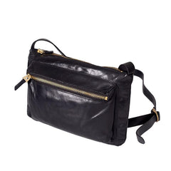 Cool Black Wrinkled Leather Men Postman Bag Side Bag Coffee Messenger Bag Courier Bag For Men - imessengerbags