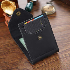 Leather Small Mens Wallet Zipper billfold Front Pocket Wallet Driver's License Card Wallet for Men - imessengerbags