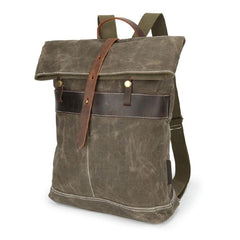 Waxed Canvas Mens Cool Backpacks Canvas Travel Backpack Canvas School Backpack for Men - imessengerbags