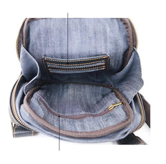Black Cool Leather Mens Small Postman Bag Vertical Messenger Bag Black Courier Bags For Men - imessengerbags