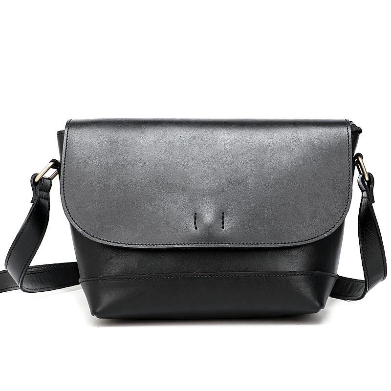 Casual Small Leather Mens Black Side Bag Brown Postman Bag Messenger Bag For Men - imessengerbags