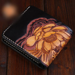 Handmade Leather Carp Mens billfold Wallet Cool Leather Wallet Slim Wallet for Men - imessengerbags