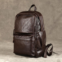 Genuine Leather Mens Cool Backpack Sling Bag Large Coffee Travel Bag Hiking Bag for men - imessengerbags
