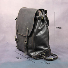 Vintage Mens Leather 15inch Laptop Backpack Leather School Backpack Travel Backpack for Men - imessengerbags