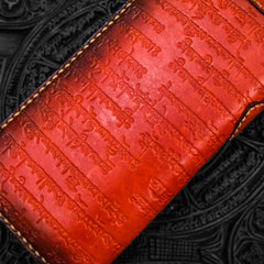 Handmade Leather Tibetan Mens Chain Biker Wallet Cool Leather Wallet Long Clutch Wallets for Men - imessengerbags