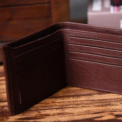 Genuine Leather Mens Cool billfold Leather Wallet Men Small Wallets Bifold for Men - imessengerbags