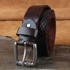 Genuine Leather Punk Rock Biker Trucker Mens Belt Men Black Coffee Belt for Men