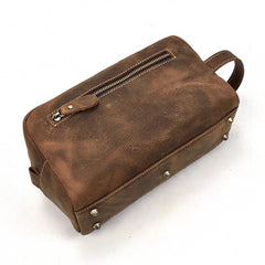 Portable Retro Mens Leather Zipper Clutch Purse Bag Clutch Bag For Men
