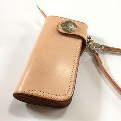 Handmade Leather Biker Wallet Mens Cool Chain Wallet Trucker Wallet with Chain