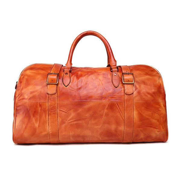 Vintage Leather Mens Large Weekender Bag Travel Bag Duffle Bags - imessengerbags