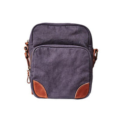 Cool Leahter Canvas Mens Side Bag Coffee Vertical Messenger Bags Courier Bag for Men - imessengerbags