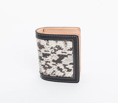 Black Leather Mens Snakeskin billfold Wallet Bifold Front Pocket SnakeSkin Small Wallet For Men - imessengerbags