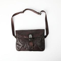DISTRESSED BROWN LEATHER MEN'S Side BAG 10 inches MESSENGER BAG Leather Coffee Courier BAGs FOR MEN - imessengerbags