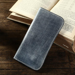 Handmade Mens Brown Leather Long Wallet Bifold Long Wallet Brown Card Wallet For Men - imessengerbags