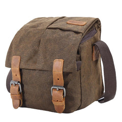 Brown CANVAS WATERPROOF MENS Small Side CAMERA Bag LARGE NIKON CAMERA BAG Gray DSLR CAMERA BAG FOR MEN - imessengerbags
